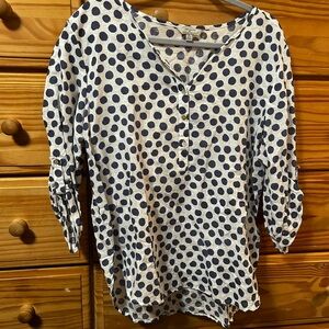 Navy Polka Dot Women's Blouse